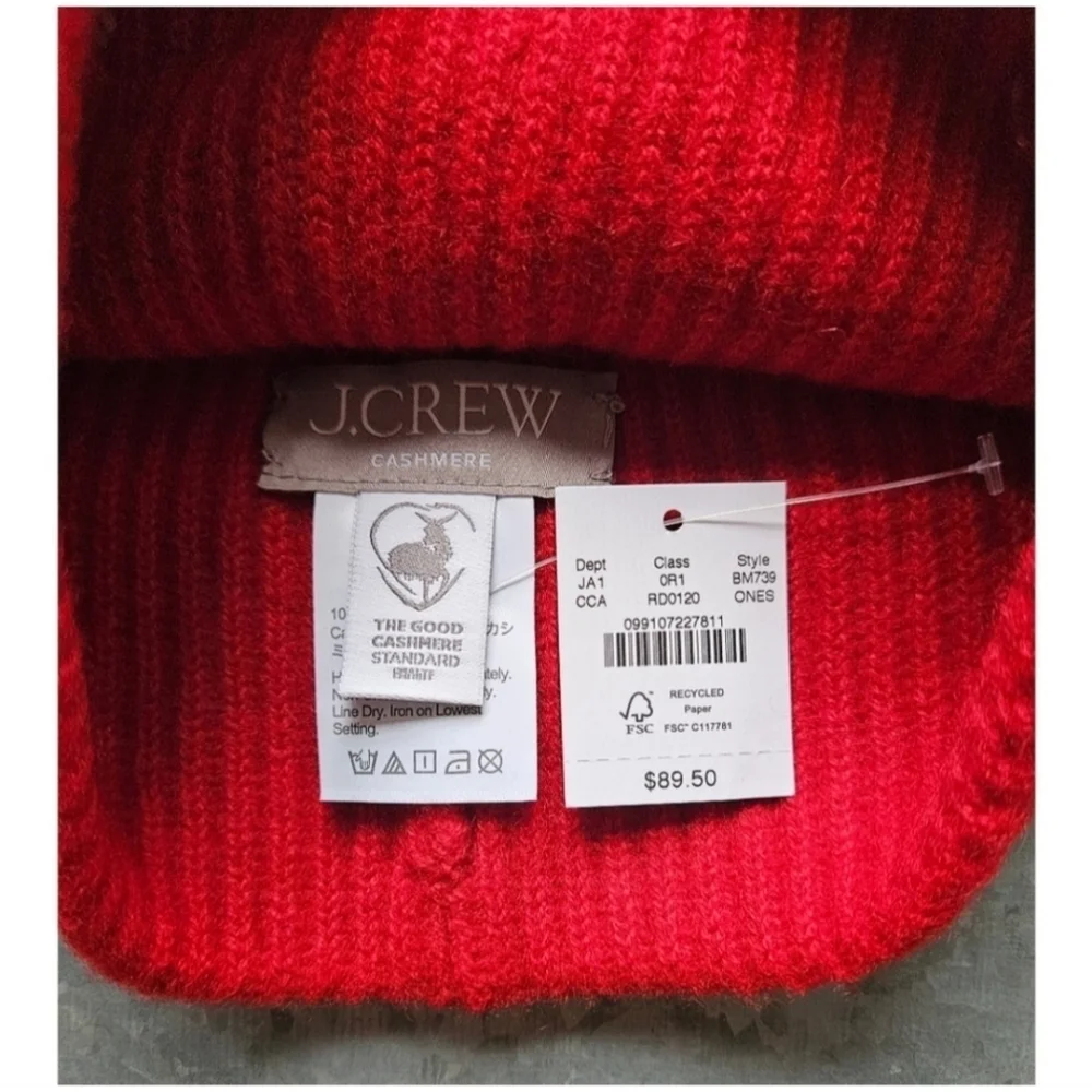 J. Crew Ribbed Cashmere Beanie